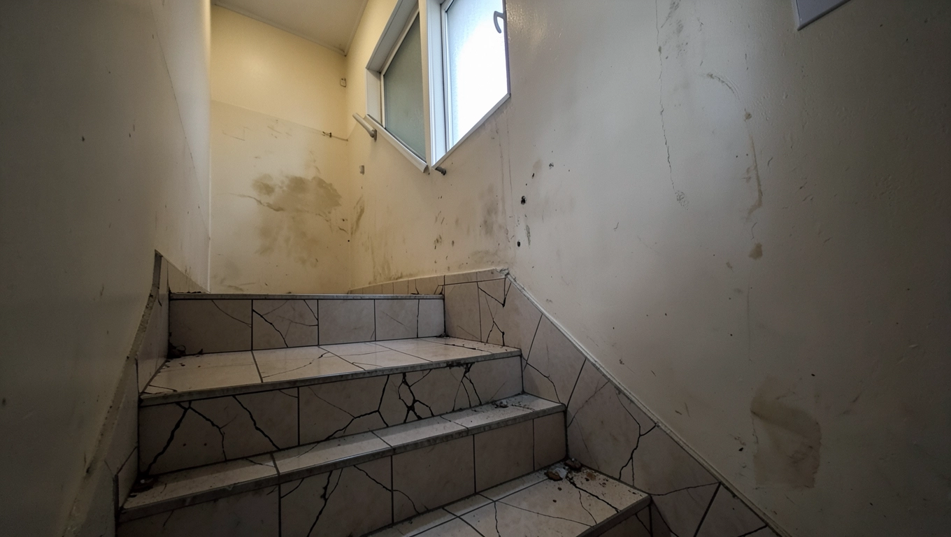 Opis usterek klatki schodowej w wniosku do spółdzielni