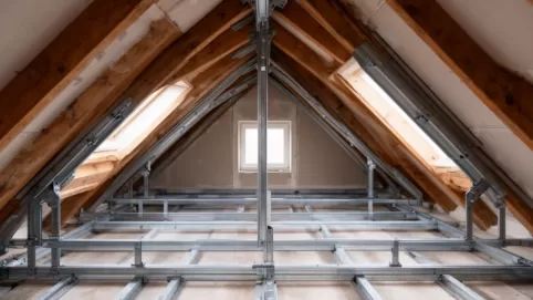 jak zrobić stelaż pod regipsy na poddaszu