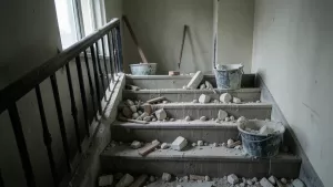 Remont mieszkania a bałagan na klatce schodowej